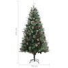 vidaXL Sapin de Noël avec pommes de pin Vert 225 cm PVC et PE