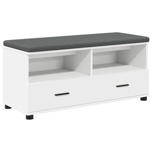 vidaXL Banc d'entr&eacute;e Blanc 100 x 38 x 46 cm Bois Ing&eacute;nierie et Tissu