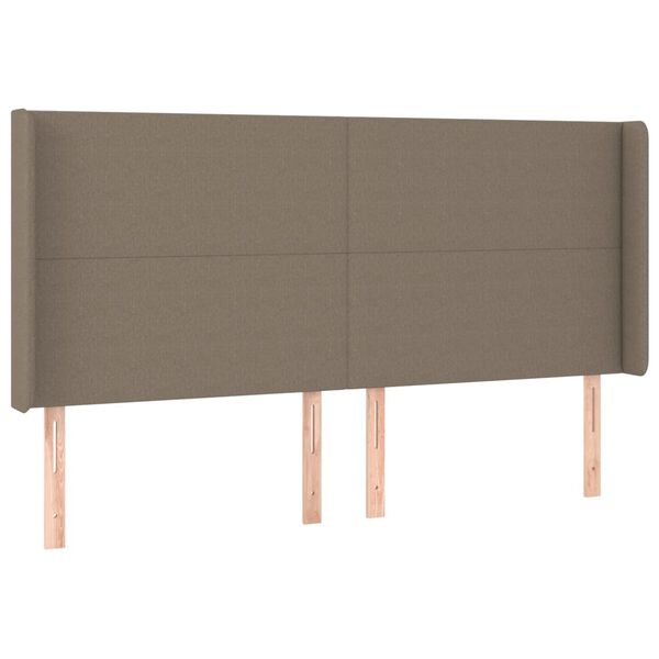 vidaXL T&ecirc;te de lit &agrave; LED Taupe 183x16x118/128 cm Tissu
