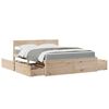 vidaXL Lit avec tiroirs et matelas 140x200 cm bois massif de pin