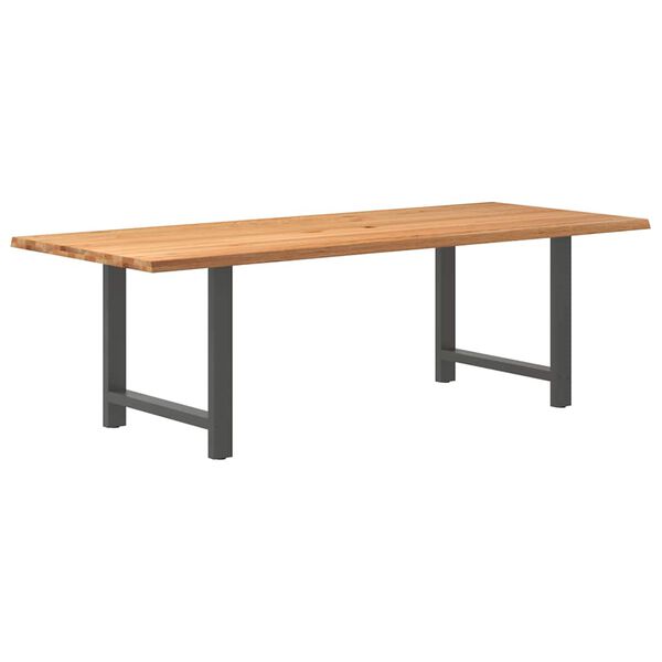 vidaXL Table &agrave; manger marron clair bois de ch&ecirc;ne massif rectangulaire