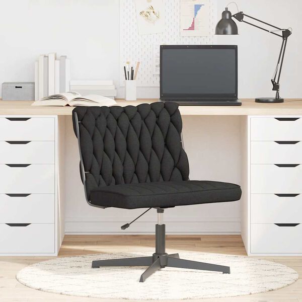 vidaXL Chaise pivotante de bureau Noir Tissu