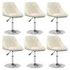 vidaXL Chaises pivotantes &agrave; manger lot de 6 Cr&egrave;me Velours
