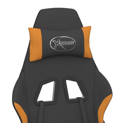 vidaXL Chaise de jeu de massage Noir et orange Tissu