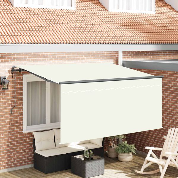 vidaXL Auvent R&eacute;tractable Cr&egrave;me 300 x 200 cm tissu