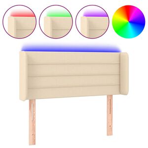 vidaXL T&ecirc;te de lit &agrave; LED Cr&egrave;me 83x16x78/88 cm Tissu