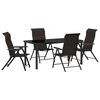 vidaXL Ensemble de salle &agrave; manger pour jardin 5 pcs Noir caf&eacute;