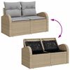 vidaXL Ensemble de canapé de jardin 7 pcs Beige Poly rotin