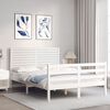 vidaXL Cadre de lit sans matelas blanc 140x190 cm bois massif
