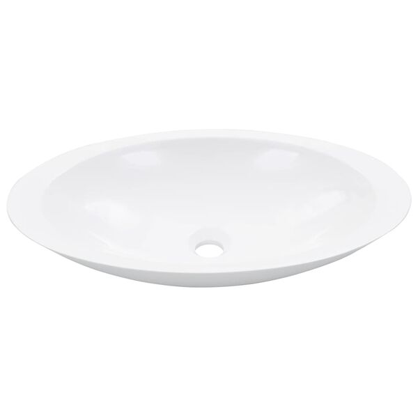 vidaXL Lavabo 59,3x35,1x10,7 cm Fonte minérale/marbre Blanc