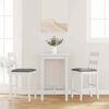 vidaXL Tabourets de bar avec coussins 2 pcs blanc bois massif d'hévéa