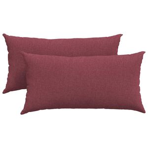 vidaXL Coussins de canap&eacute; 2 pcs Bordeaux 80 x 40 cm tissu