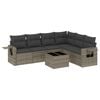 vidaXL Salon de jardin avec coussins 7 pcs gris r&eacute;sine tress&eacute;e