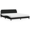 vidaXL Lit avec matelas Dover noir 180x200 cm tissu