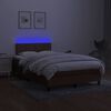 vidaXL Sommier &agrave; lattes de lit matelas et LED Marron fonc&eacute; 120x200 cm