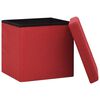 vidaXL Tabouret de rangement pliable Rouge bordeaux Faux lin