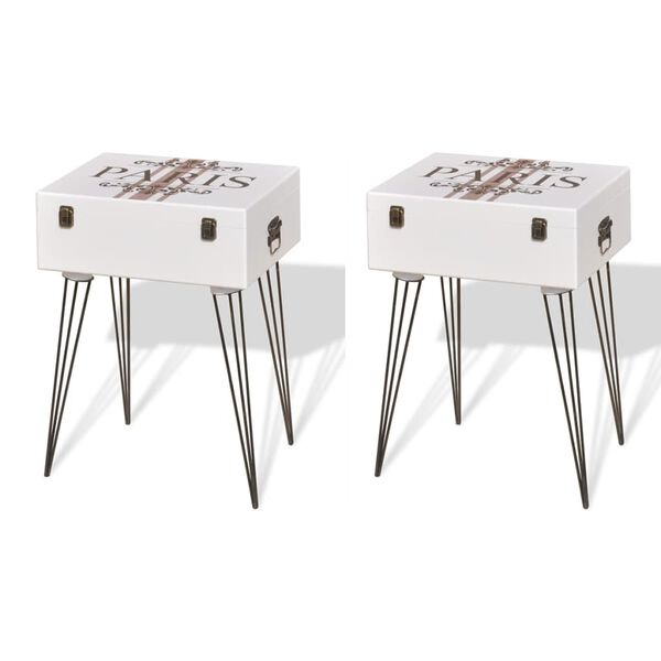 vidaXL Tables de chevet 2 pcs 40x30x57 cm Blanc
