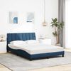 vidaXL Lit avec matelas Hanko bleu 140x190 cm tissu