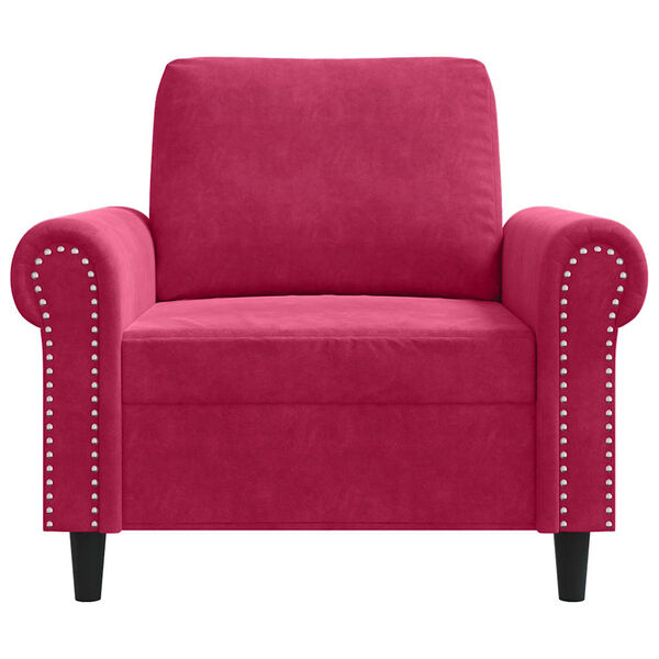 vidaXL Fauteuil Rouge bordeaux 60 cm Velours