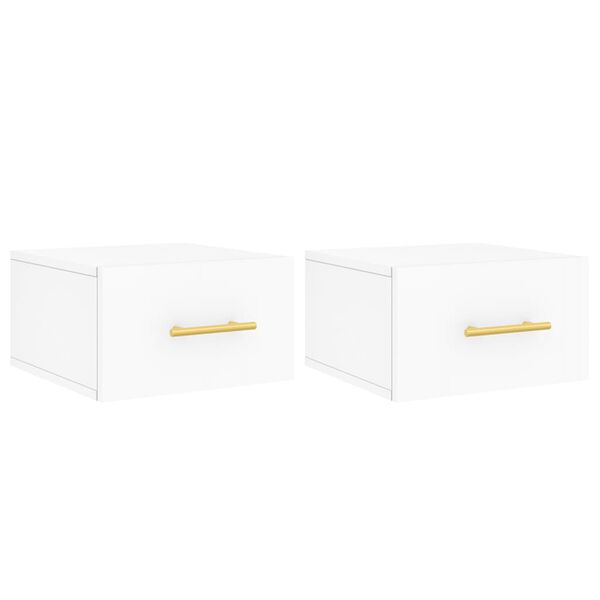 vidaXL Tables de chevet murales 2 pcs blanc 35x35x20 cm