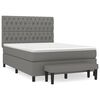 vidaXL Sommier &agrave; lattes de lit avec matelas Gris fonc&eacute; 140x190cm Tissu