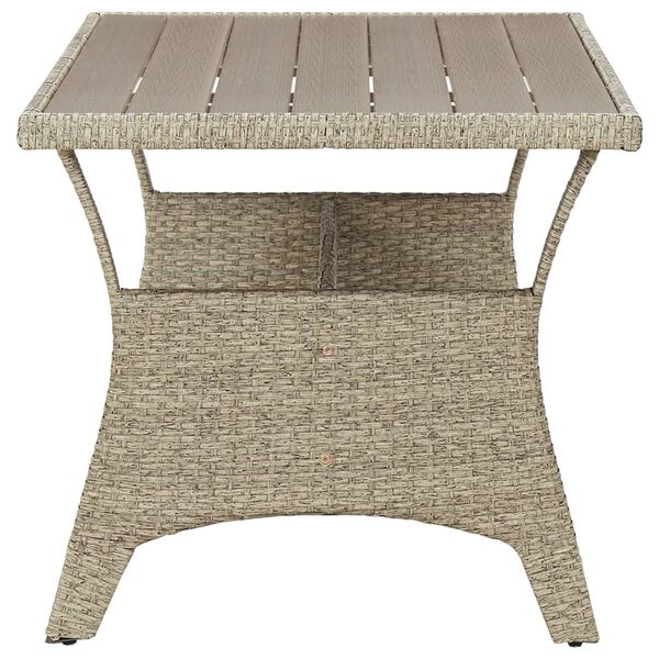 vidaXL Table de jardin Gris 120x70x66 cm Résine tressée