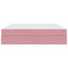 vidaXL Lit avec rangement et matelas Rose 160 x 200 cm Velours