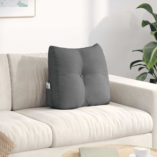 vidaXL Coussin de Dos Gris fonc&eacute; 45 x 24 x 50 cm tissu