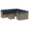 vidaXL Salon de jardin 9 pcs avec coussins gris r&eacute;sine tress&eacute;e