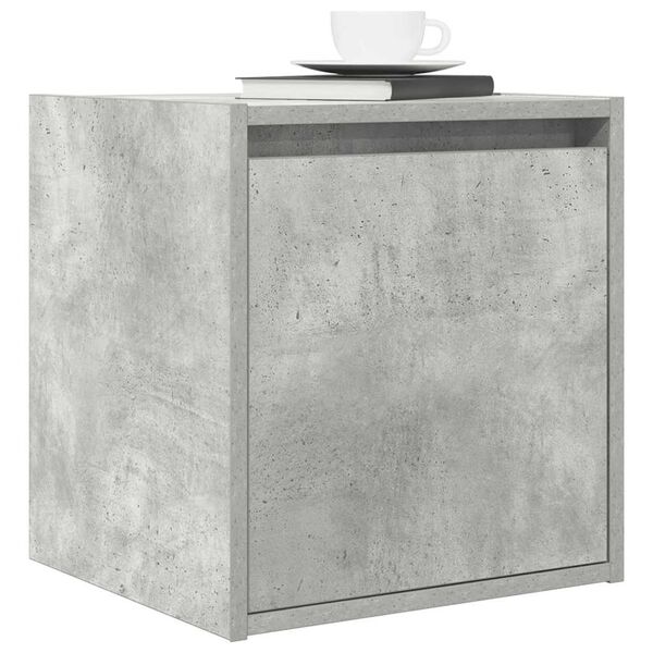 vidaXL Table de chevet murale gris béton 38x34x40 cm