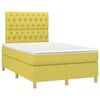 vidaXL Sommier &agrave; lattes de lit et matelas et LED Vert 120x200 cm Tissu