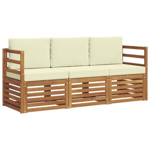 vidaXL Ensembles de canap&eacute;s avec coussin 3 pcs Naturel et Cr&egrave;me