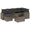 vidaXL Salon de jardin avec coussins 7 pcs gris r&eacute;sine tress&eacute;e