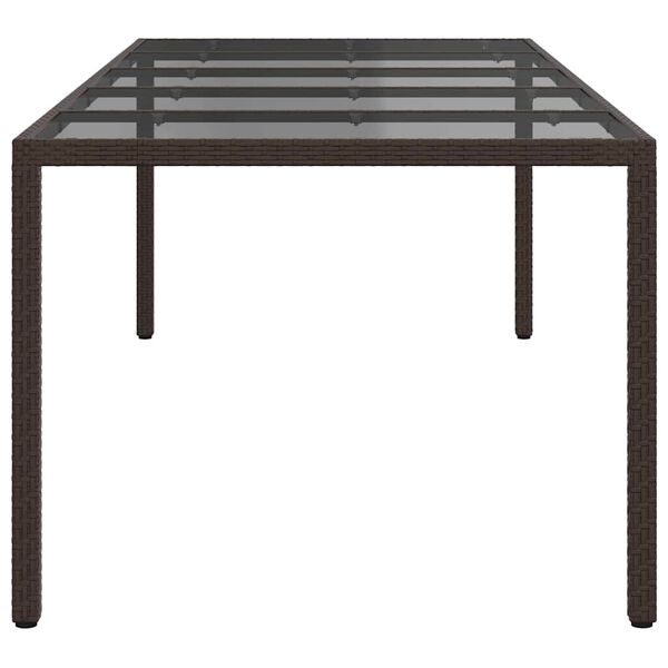 vidaXL Table de jardin pour repas Marron 250 x 100 x 75 cm polyrotin