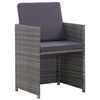 vidaXL Mobilier à dîner extérieur 13pcs coussins Poly rotin Anthracite