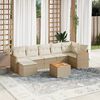 vidaXL Salon de jardin avec coussins 8 pcs beige r&eacute;sine tress&eacute;e