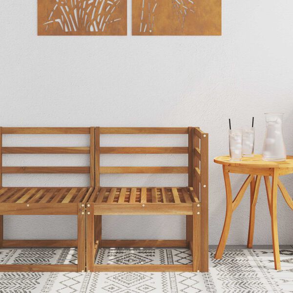 vidaXL Canap&eacute; d'angle ext&eacute;rieur Bois d'Acacia Massif Naturel