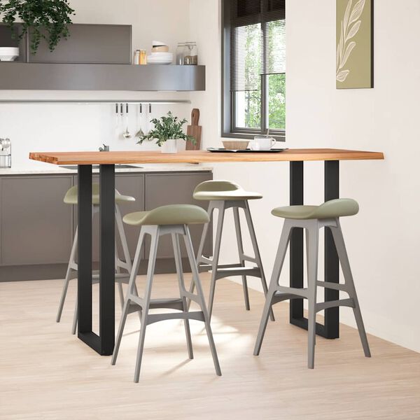 vidaXL Table de bar rectangulaire en ch&ecirc;ne massif avec bords naturels 200 x 80 x 112 cm