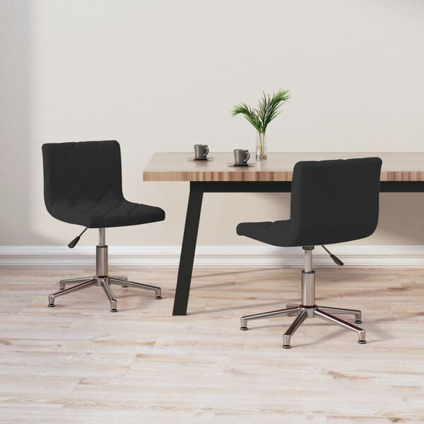 vidaXL Chaises pivotantes &agrave; manger lot de 2 noir velours