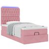 vidaXL Cadre de lit ottoman avec matelas rose 80x200 cm velours