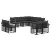 vidaXL Ensemble de canap&eacute;s d'ext&eacute;rieur 11 pcs Noir et Gris fonc&eacute;