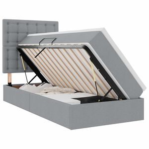 vidaXL Lit avec rangement et LED Gris clair 90 x 200 cm Polyester