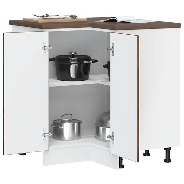 vidaXL Armoire d'angle de cuisine Porto ch&ecirc;ne fum&eacute; bois d'ing&eacute;nierie