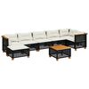 vidaXL Salon de jardin 8 pcs avec coussins noir r&eacute;sine tress&eacute;e