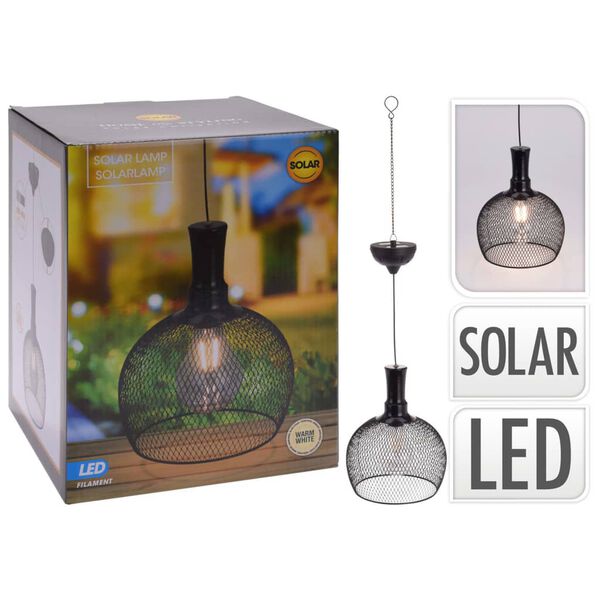 ProGarden Lampe suspendue solaire &agrave; LED M&eacute;tal 18,5 cm