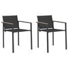vidaXL Chaises de jardin 2 pc Noir et anthracite Tissu Textil&egrave;ne