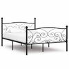 vidaXL Cadre de lit et sommier &agrave; lattes Noir M&eacute;tal 160 x 200 cm
