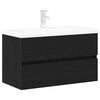 vidaXL Meuble de Lavabo de Salle de Bain Ch&ecirc;ne noir 80 x 39 x 62 cm