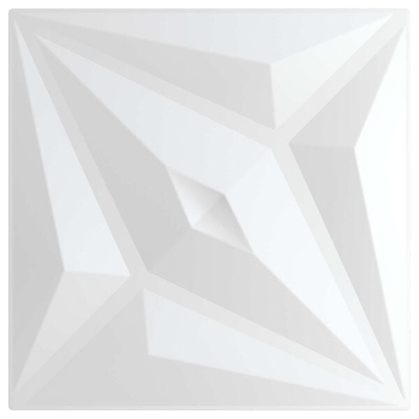 vidaXL Panneaux muraux 12 pcs &Eacute;toile Blanche 50 x 50 cm Mousse XPS