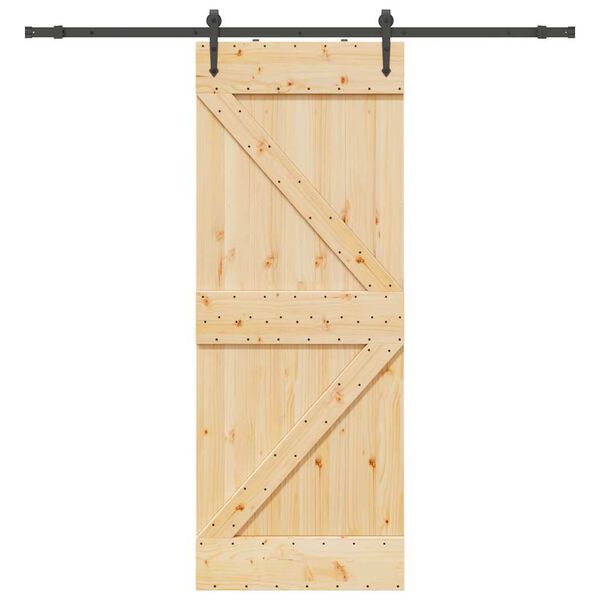 vidaXL Porte coulissante et kit de quincaillerie 80x210 cm pin massif